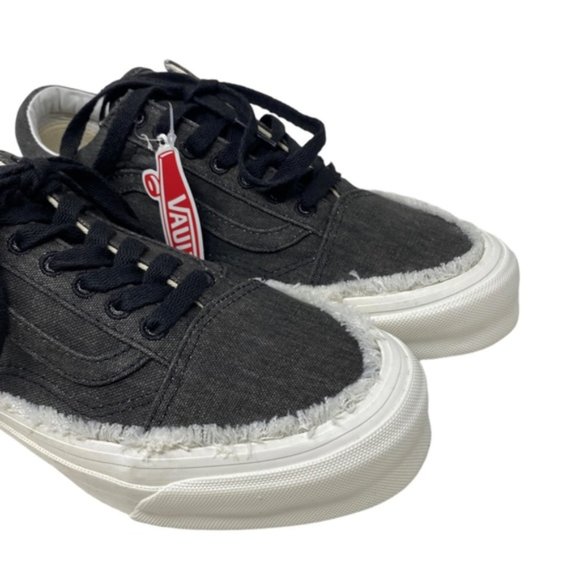 VANS Vault OG Old Skool LX Women's Shoes Canvas Raw Edge Black Skate VN0A5FBEBLK - Picture 4 of 9